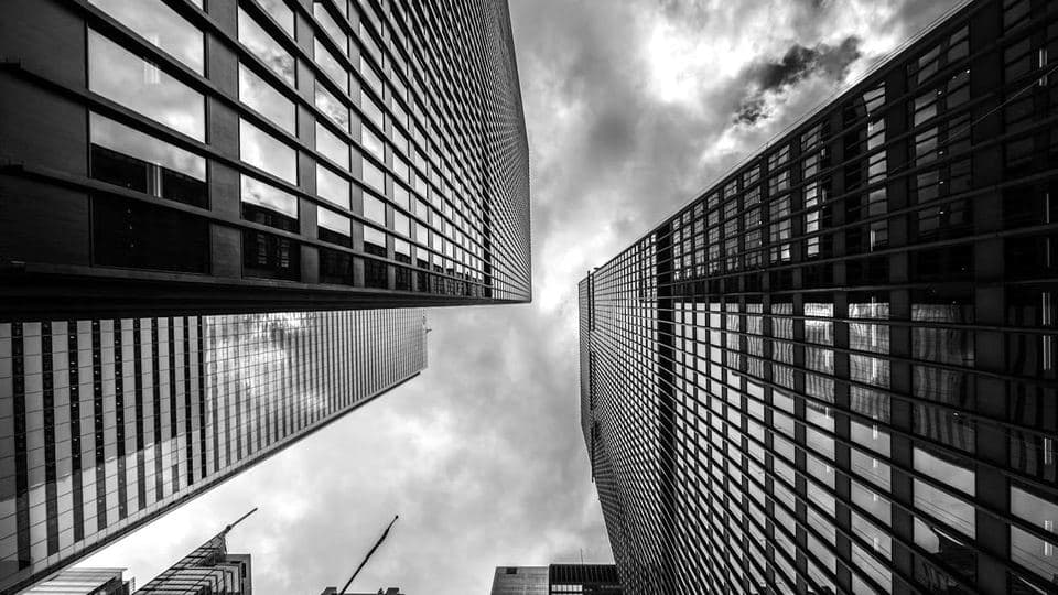 Existing tall buildings seen from street level