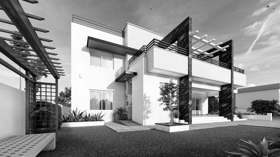 A modern two-storey house
